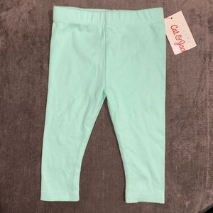 Mint green ribbed leggings
